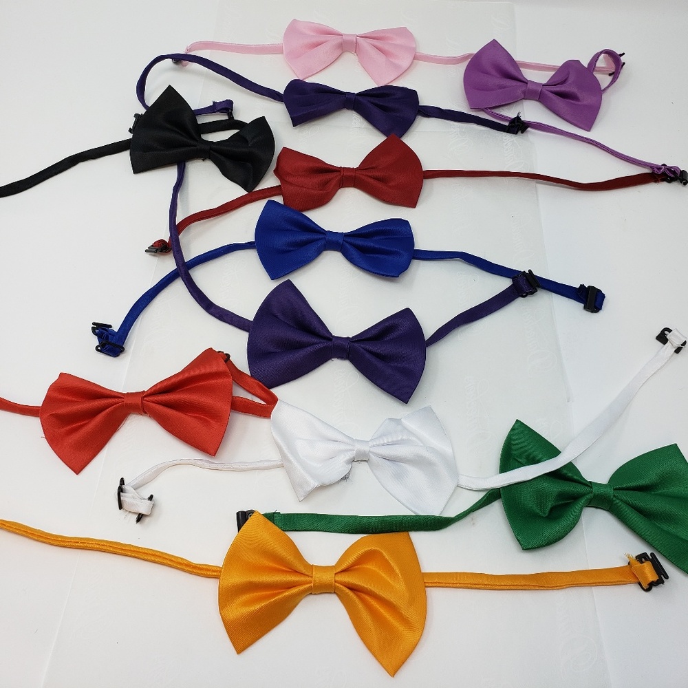 Formal Solid Banded Bow Tie SOLD IN SETS OF 3